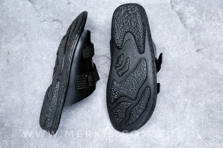 Genuine leather merkis black sandal for men bd with best price bd