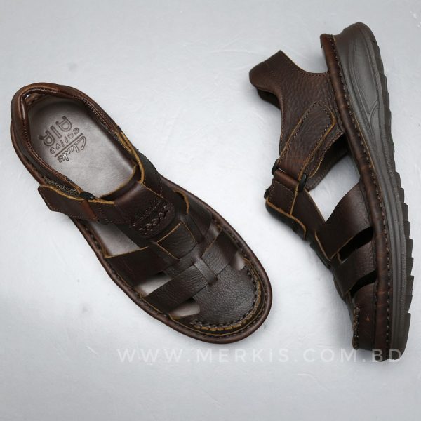chocolate Clarks sandals