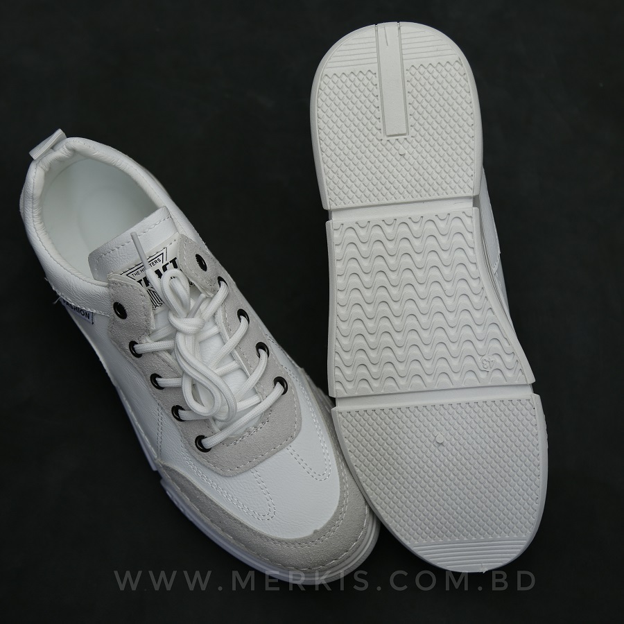 Buy now white color best sneaker shoes for men bd | -Merkis