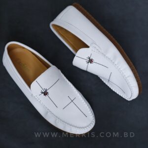 white color loafers for men
