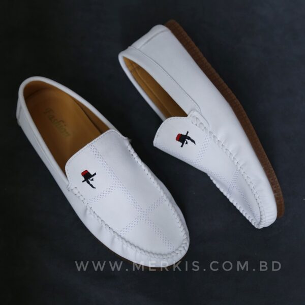 white color loafers for men
