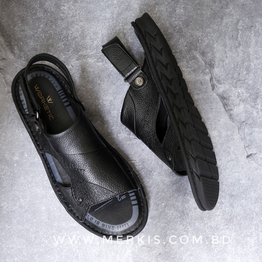Genuine leather black sandal for men bd at the best price in bd