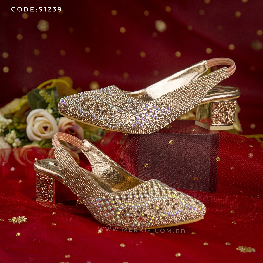 Womens Low Mid Heels Wedding Shoes Glitter Diamante Bridal Sandals  Comfortable | eBay