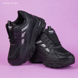 black high heel sneakers for women