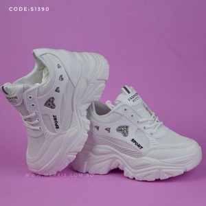 white high heel sneaker shoes for women