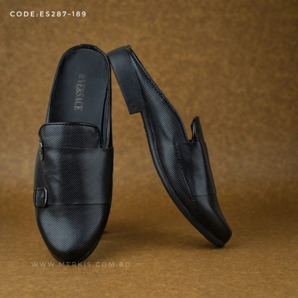 black half loafer shoes for men