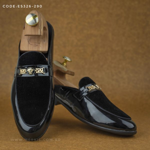 black half loafer shoes for men
