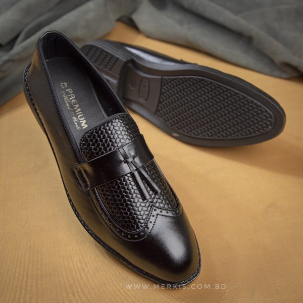 formal black tassel loafers