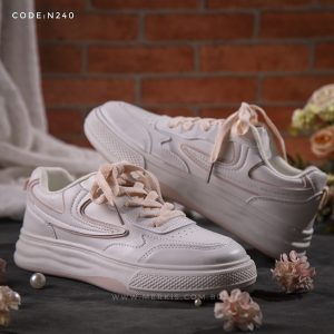 white and ping sneakers womens
