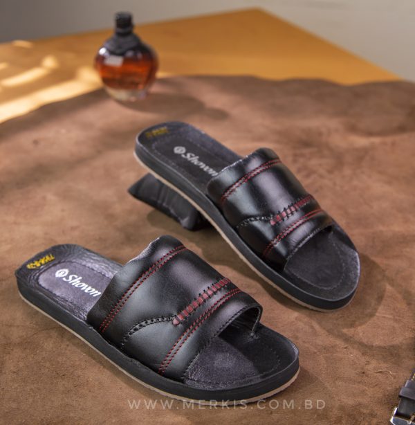 high quality leather slippers for men