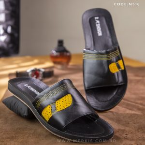 comfortable leather slippers for men