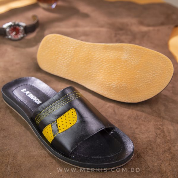 comfortable leather slippers for men