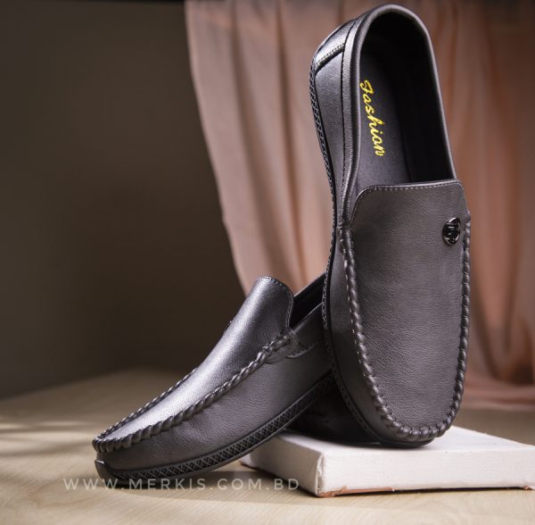 Slip-on black loafers