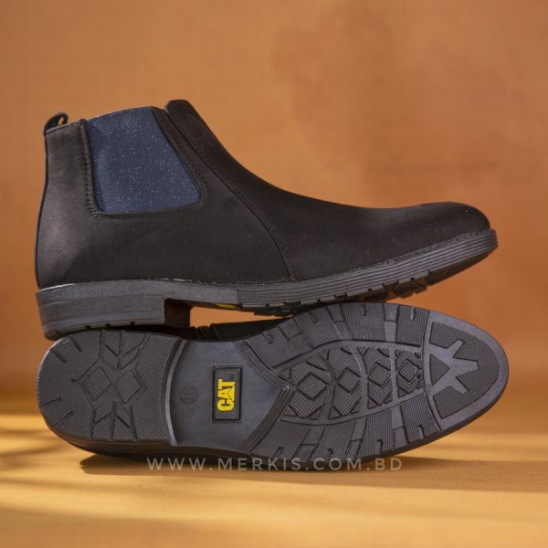 Black chelsea boots for men