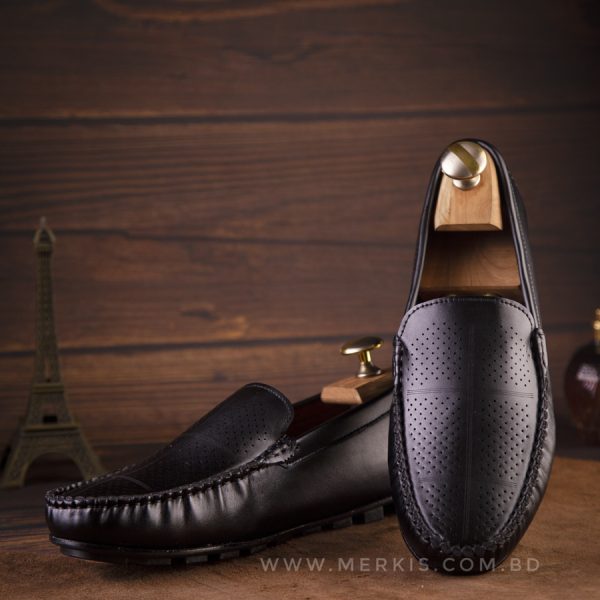 stylish black loafer for men