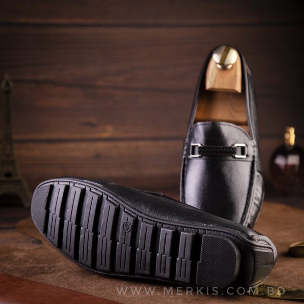 modern black loafer