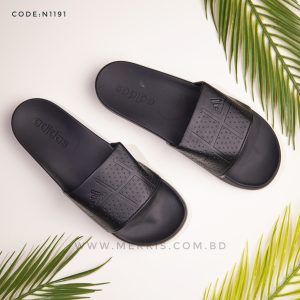 adidas black slide slipper