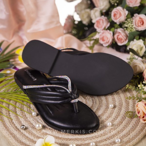 black chocolate flat sandal