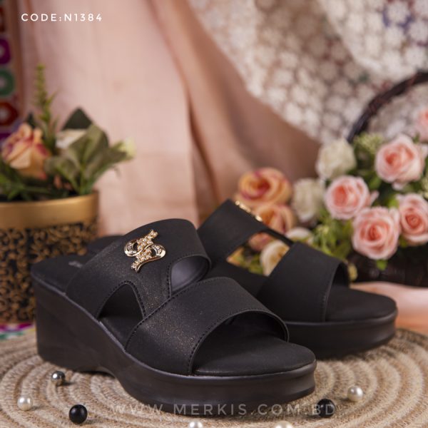 trendy black heel sandal