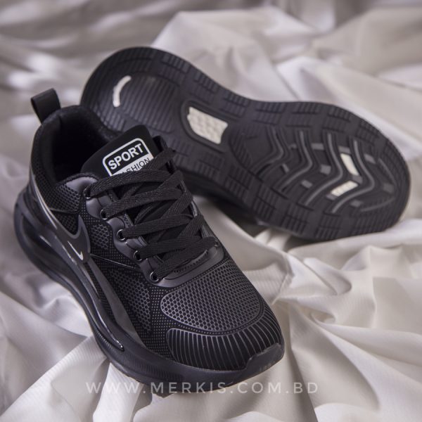 premium black sports shoes