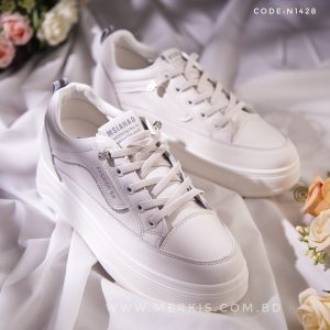 trendy ladies white sneakers