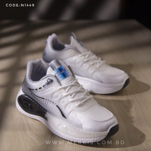 trendy white sports shoes