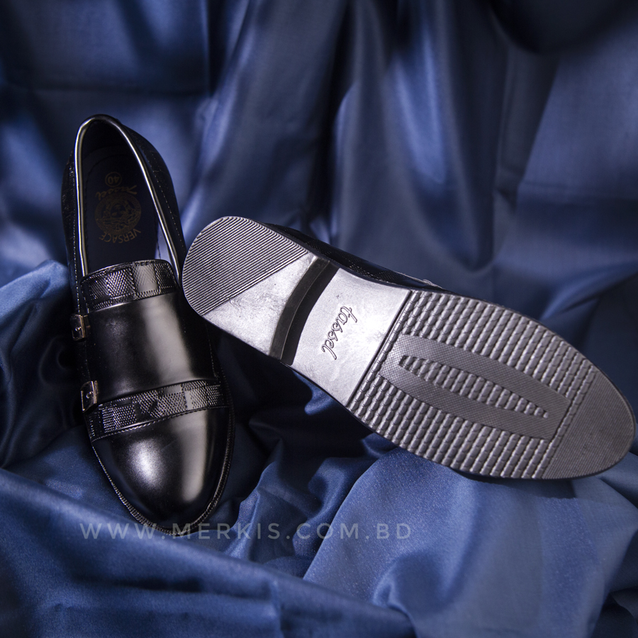 Men's Black Double Monk Tassel Loafer for Men | Merkis