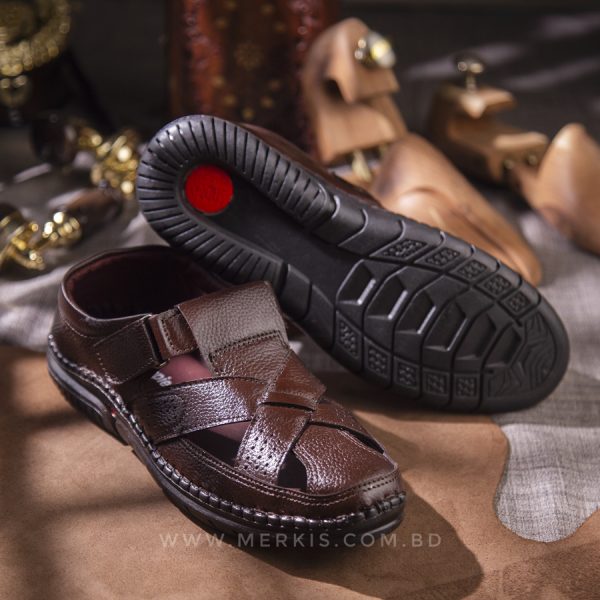 trendy mens leather sandal