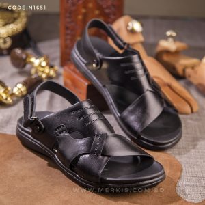 genuine leather mens sandal