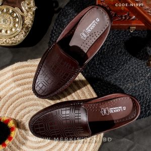 mens chocolate half loafers