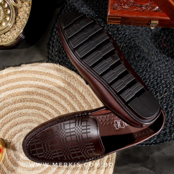 mens chocolate half loafers