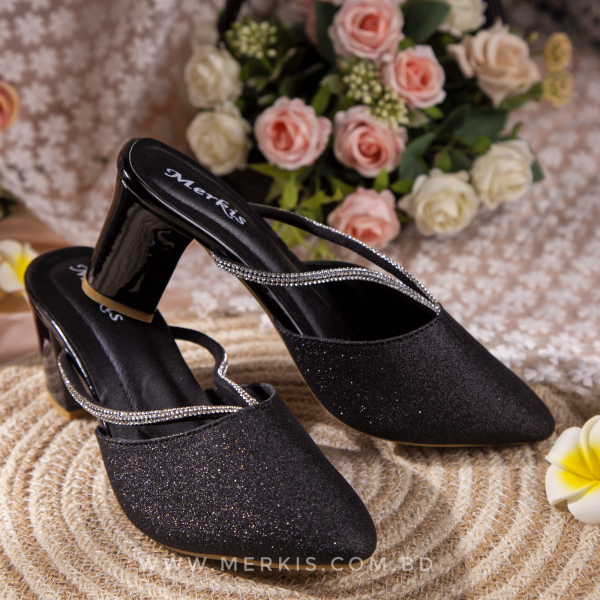 black heel sandal for women