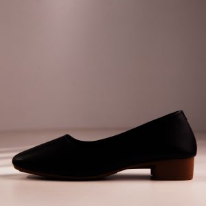 black low heel loafer