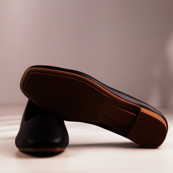 black low heel loafer