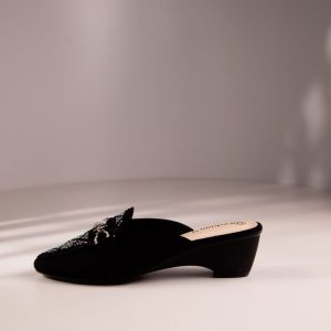 Black Low Heel Half loafer For Women