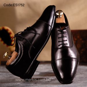 genuine leather black formal shoes bd