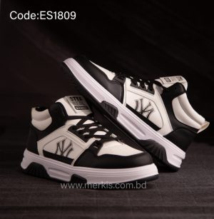 black high ankle sneakers for men