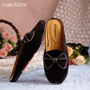 stylish black half loafer for women