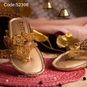 Golden Party Wear Pakistani Sandal